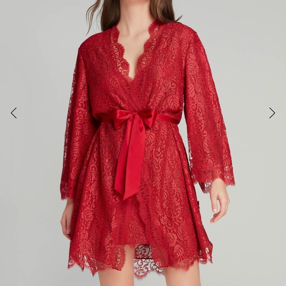 Kimono Court Agent Provocateur 'Kateryna' Rouge - Neuf Avec étiquettes - Prix Conseillé 1645€ - Soirée Ou Lingerie Chic